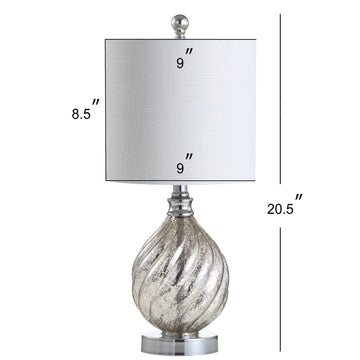 Lawrence 20.5" Glass/Metal LED Table Lamp - JONATHAN Y
